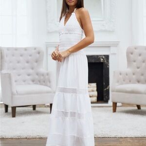 Smocked Halter White Maxi Dress - Effortless Summer Style